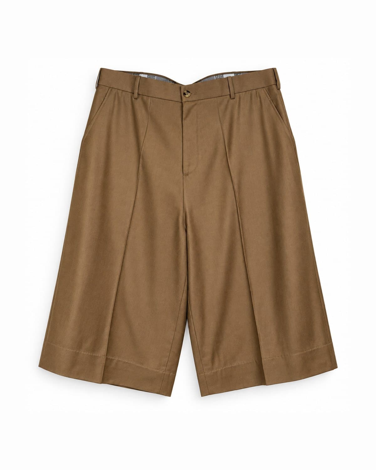 Pintuck Bermuda Short — Tan